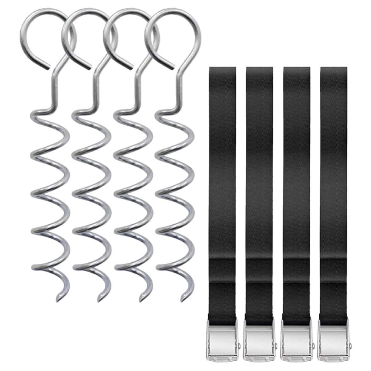 Estacas en Espiral de Hierro Galvanizado y Nylon para Camping al Aire Libre