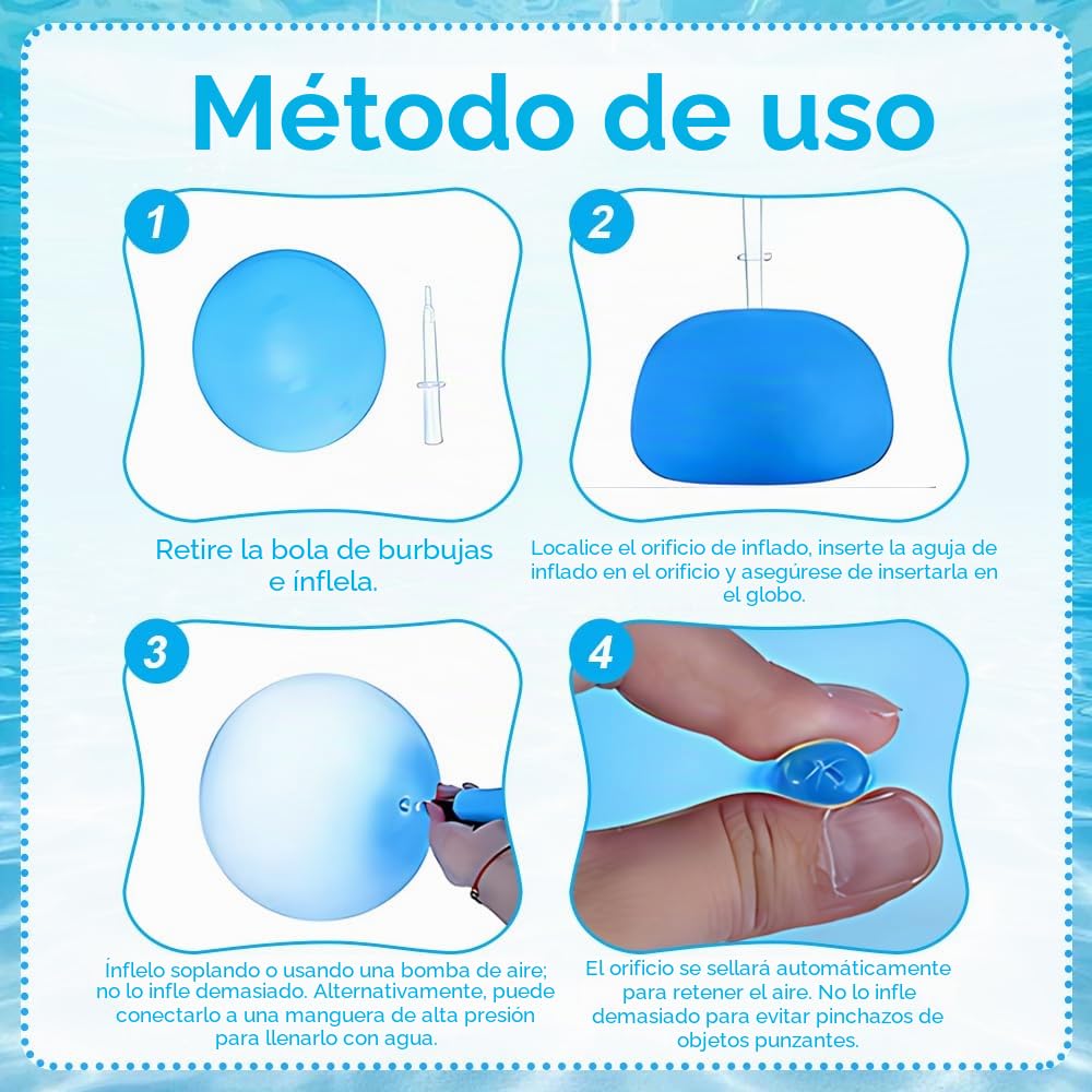 2 Piezas Globos de Agua Reutilizables, 120cm Bola de Burbujas XXL, Gigante Inflables Globos Agua Reutilizables, Gigantes de TPR Pelotas Gigantes para Beach Party Garden (Azul, Rosa)