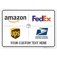 Vista 99 de Letrero de entrega del paquete, instrucciones de entrega (idioma español no garantizado), 10 x 7 pulgadas, aluminio 040 sin óxido, resistente a