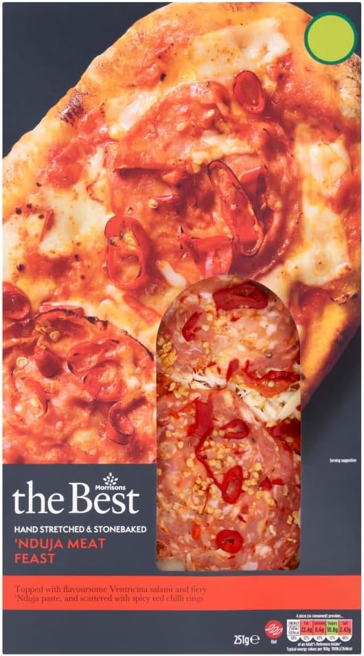 Morrisons The Best Hand Stretched & Stonebaked 'Nduja Meat Feast, 251g