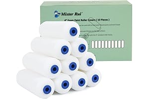 MisterRui Mini Foam Roller Paint - 4" Paint Roller (10-Pack) for Walls, Cabinets