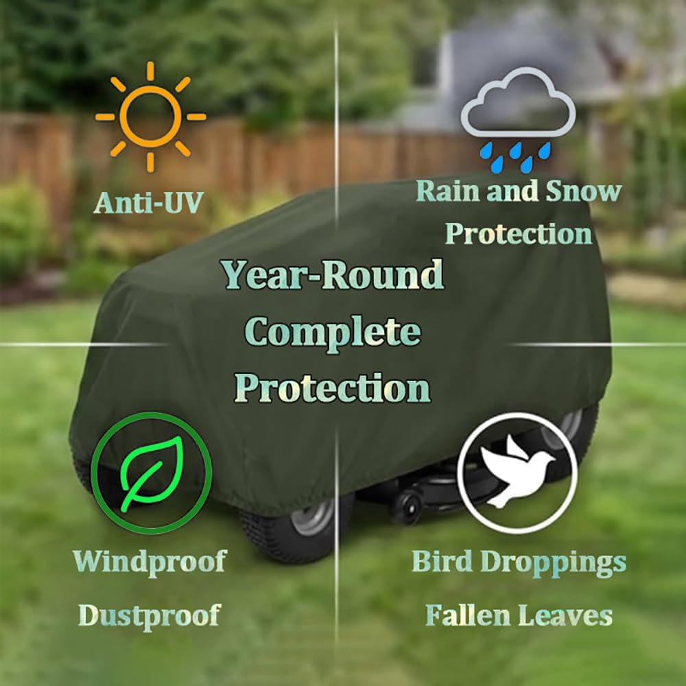 Riding Lawn Mower Cover for Simplicity Regent 25/44 2018-pr 44 inch Deck, 210D Oxford All-Weather Protection Waterproof UV Outdoor Lawn Tractor Cover for Yard Storage