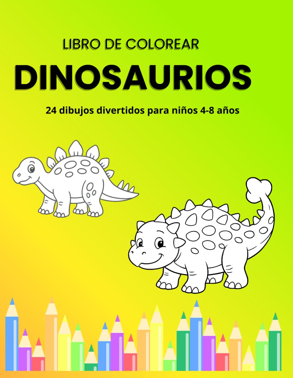 Libro de colorear Dinosaurios: Dibujos divertidos de T-Rex y más para niños