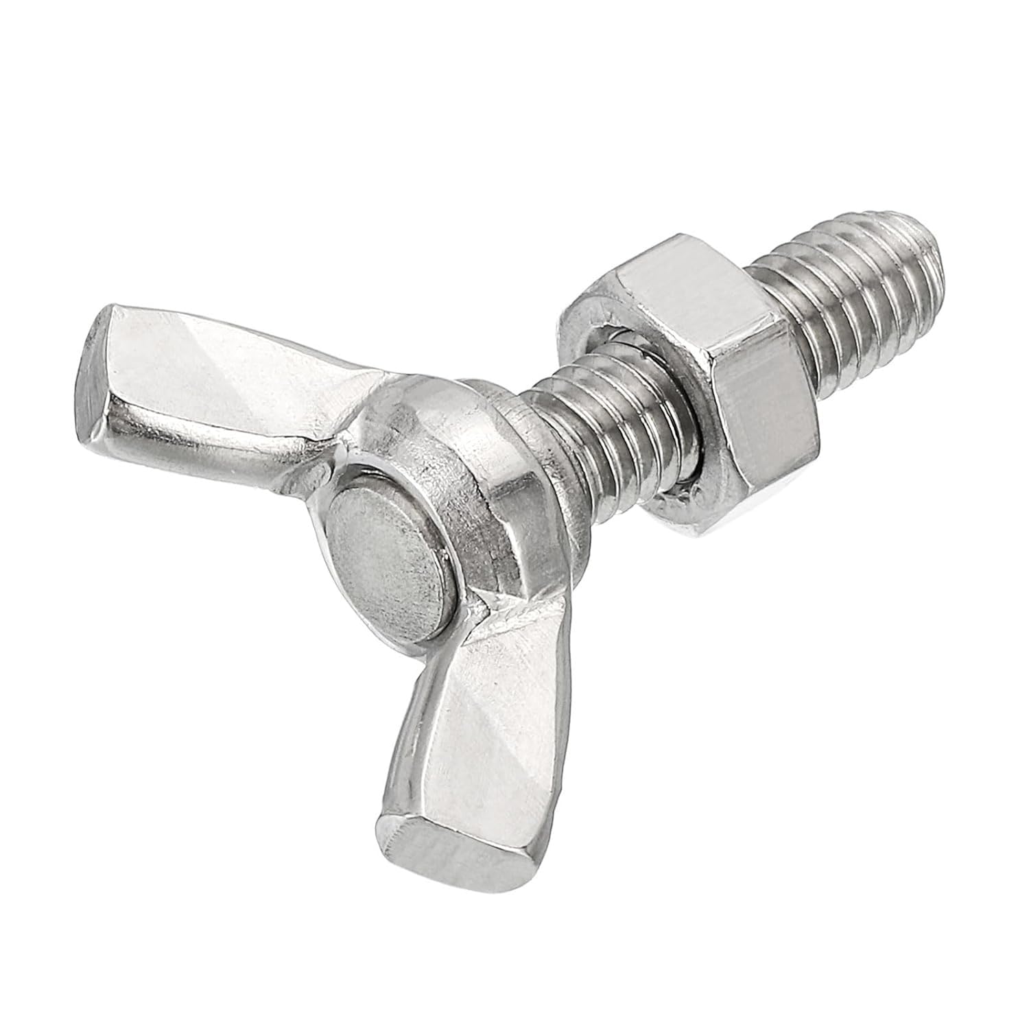 Dadi Ad Alette In Acciaio Inox M6 - Set 50 Pezzi Con Viti A Farfalla, Per Serraggio Manuale Facile - Foto 2