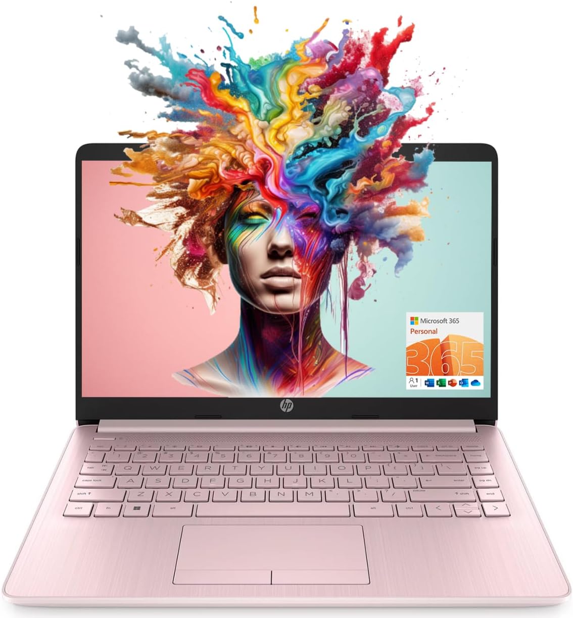 HP Stream 14 HD Laptop Renewed - Intel Celeron, 4GB RAM, 64GB Storage, Windows 11 Pink