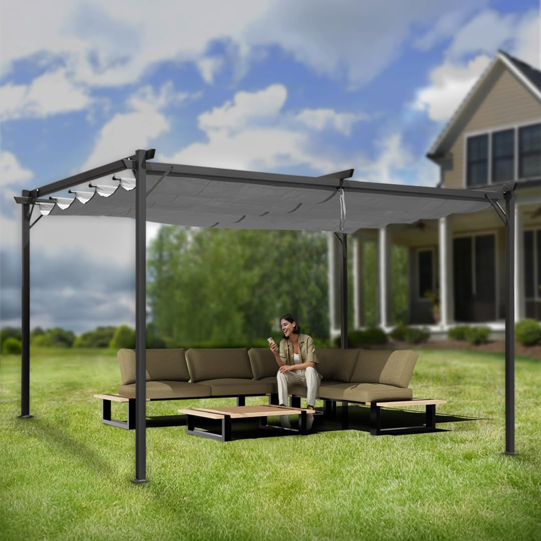 Grindi - Pavillon Garten - Terrassendach - Sonnensegel - Irda II 2,9x3,9m - wasserdichtes & stabiles Sonnenschutz für Terrasse und Freistehender - Gartenpavillon - Terrassendach - Markise