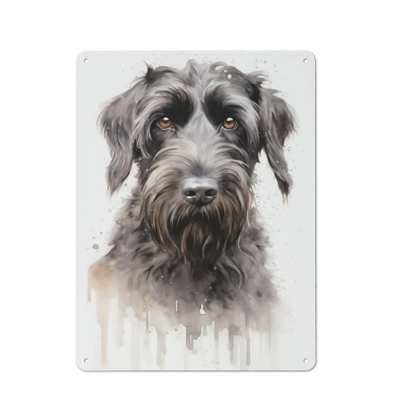 Junmoney Black Russian Terrier Dog Retro Tin Wall Plaque 40X30cm Featuring For Pub Or Café, New-Space Wall Decor For Pub Decor Enthusiasts