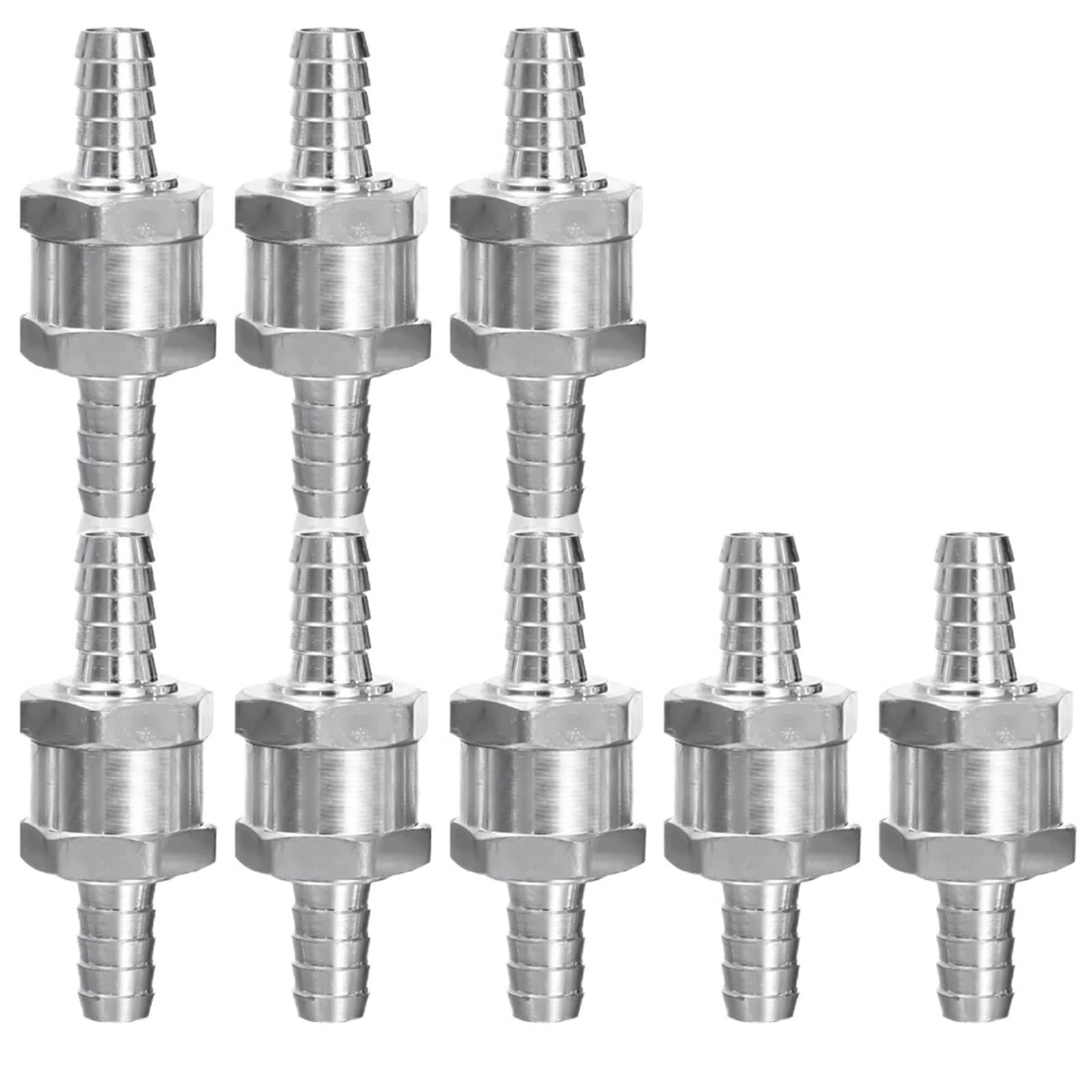 1-Way Check Valve 6/8/10/12MM Aluminium Alloy Non Return Check Valve(8pcs 10mm)