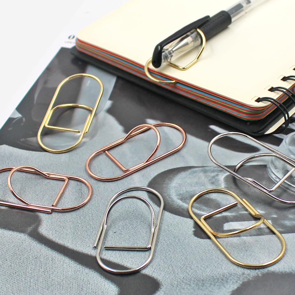 24 Pack Pencil Holder Clips,Stainless Steel Pen Holder Clip,Sonku Pen Clip for Notebook Books, Journal, Diary, Paper