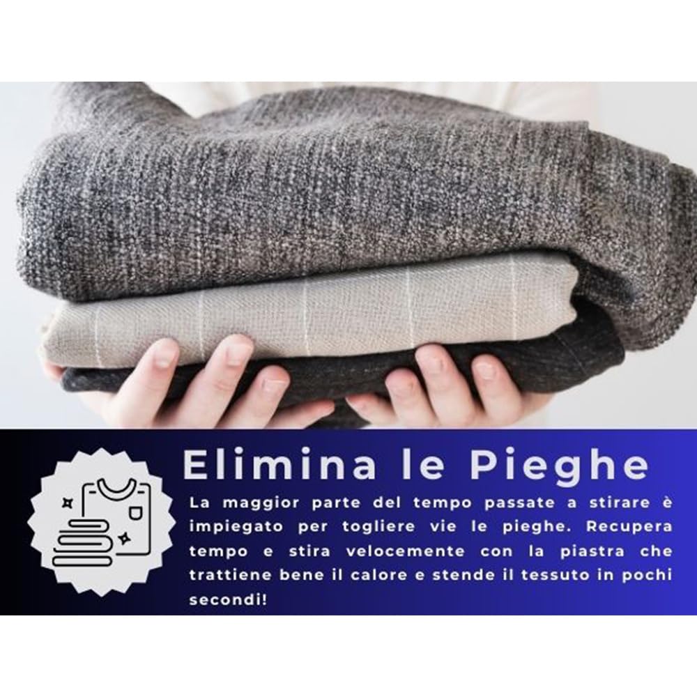 BEHOME Plancha de Vapor Continuo con Caldera de 2200 W, depósito de 1 l, Manómetro para controlar el vapor, 3 bar, silenciosa, apta para tejidos delicados, Jarra integrada y Mango Antiquemaduras