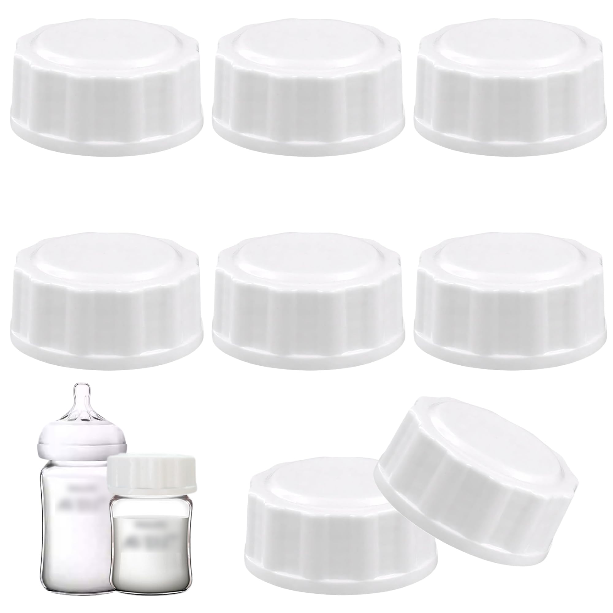 MAEXUS 8 chiusure per bottiglie Philips Avent, chiusura sigillata, compatibile con bottiglie larghe Philips Avent, facile da trasportare (bianco)
