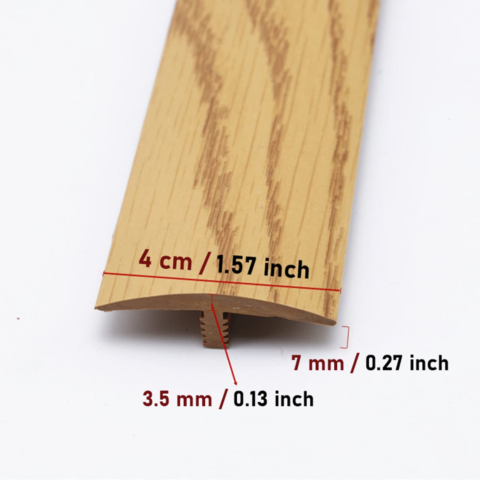 PVC T-Moulding Tappeto/Striscia di Transizione per Pavimento per Gap, Bordo per Pavimento Autoadesivo, 35 Pollici L, per Pavimenti in Legno/Laminato/Vinile/Pias,I-