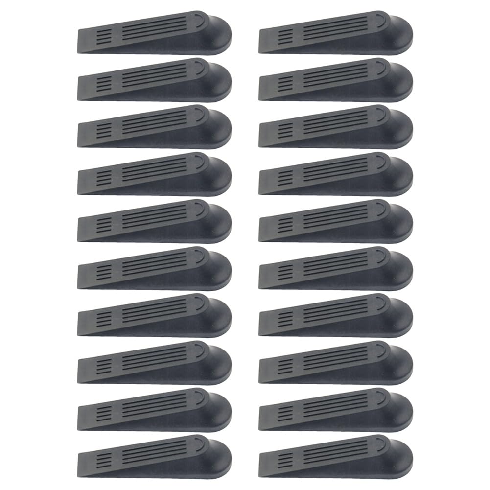 Jnchdghwa Black 20Pcs Set Plastic Door Stoppers Non-Slip Door Block Wedge Buffers Compact Size Heavy Duty Door Stopper -Door Stoppers For Safe