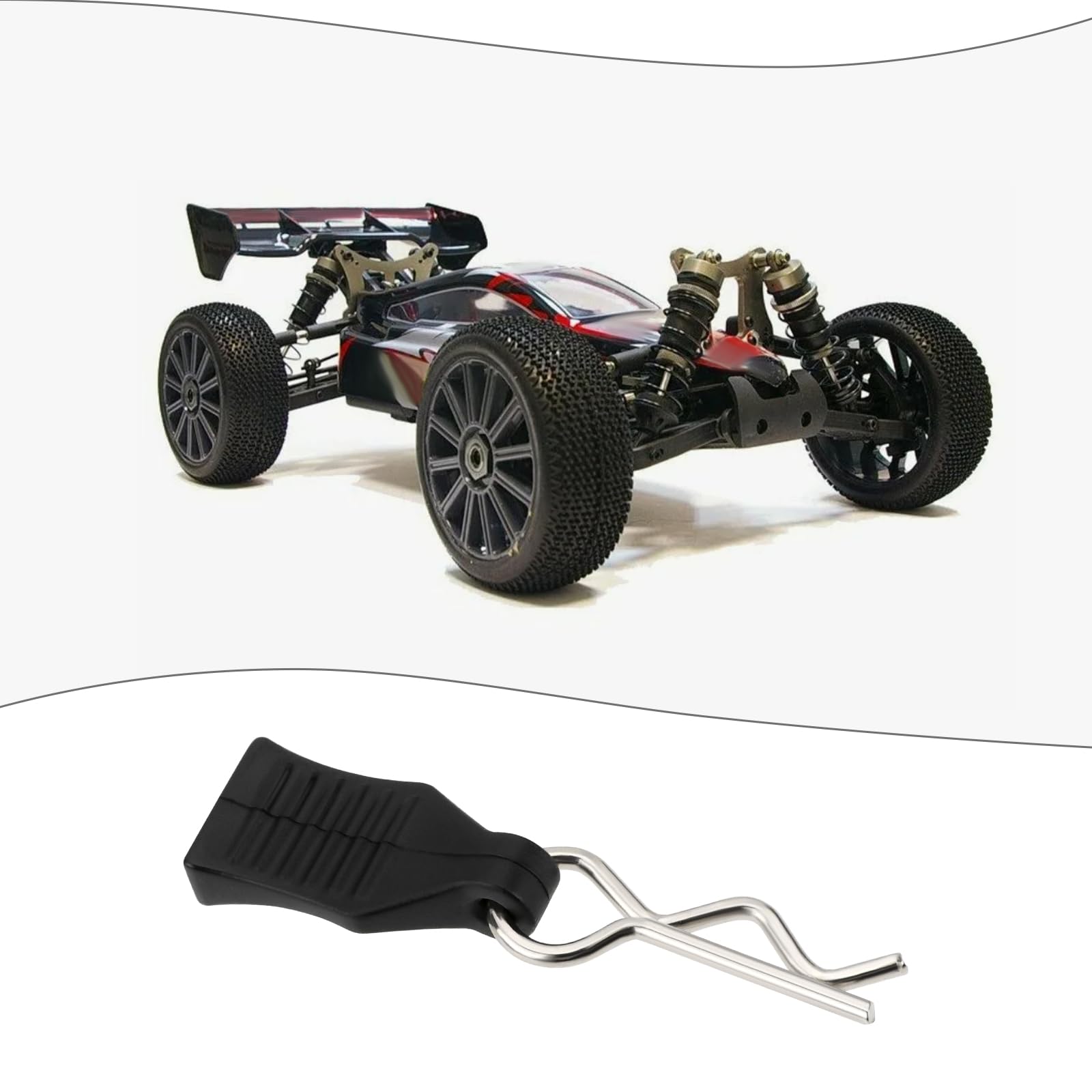EMSea 30PCS RC Body Clips Compatible with Redcat Racing Compatible with HPI Compatible with Himoto 1:14 1:16 1:18 Scale 1mmx20mm RC Model Bent R Pins - Image 3