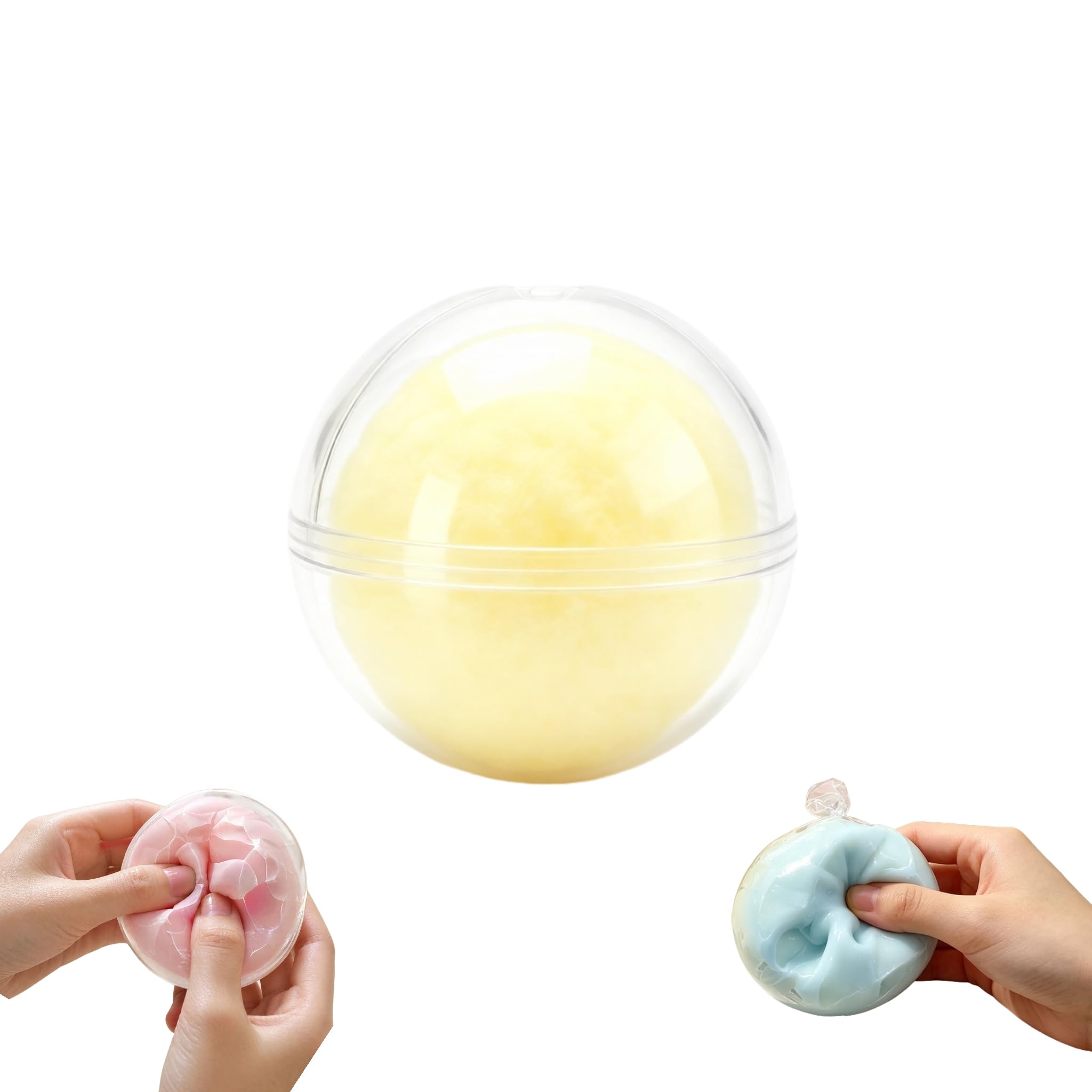 Wax Cracking Ball Squeeze for Adults,Squishy Sensory Stress Relief Ball (Yellow)