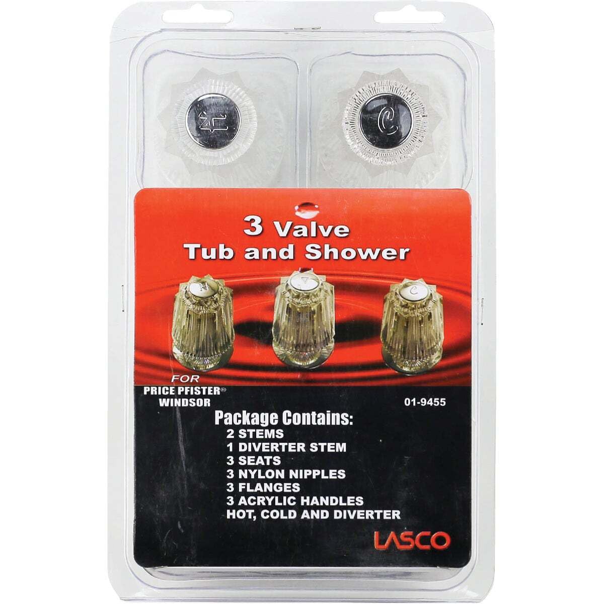 LASCO 01-9455 Lot de 3 garnitures Windsor avec tiges