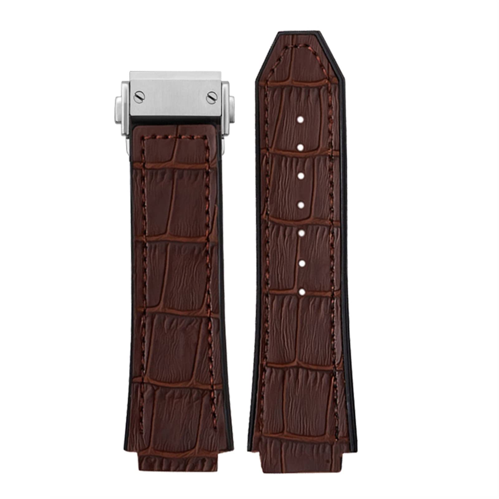 AMSH Cinturino in vera pelle di mucca 25 x 19 mm per HUBLOT Classic Fusion Universe Big Bang Series - Cinturino per orologio da uomo, fibbia a farfalla