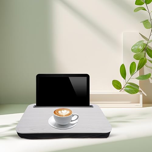 Miniatura 5 de Elevador portátil ajustable para computadora portátil para cama y sofá, escritorio ergonómico para estudiantes con soporte multiángulo, mesa ligera