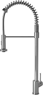 Cata Grifo CPA Monomando Pescadera Caño Alto Extraíble Giratorio 360 Apertura en Frío Aireador Anticalcáreo con Reductor de caudal a 5,7l/min Latón Acabado Cromado