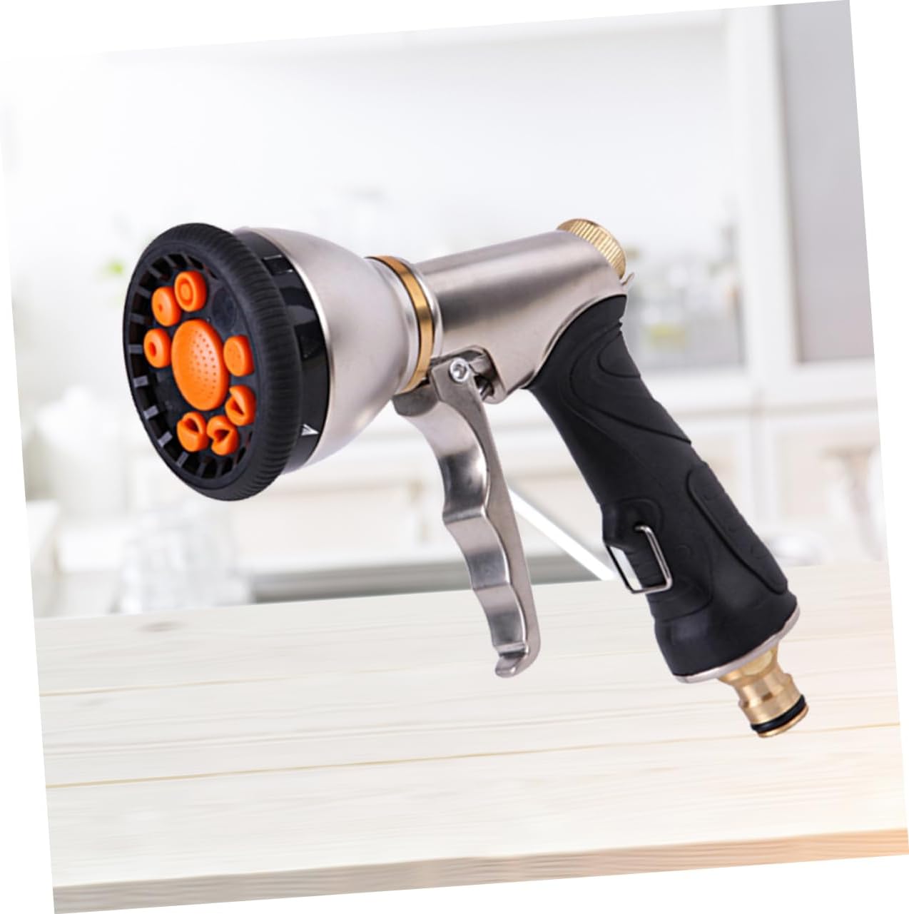 Kisangel 9-Function Zinc Alloy Garden Hose Water Sprayer Nozzle for Lawn and Car Washing Heavy Duty Multi-Functional Handheld Watering Tool