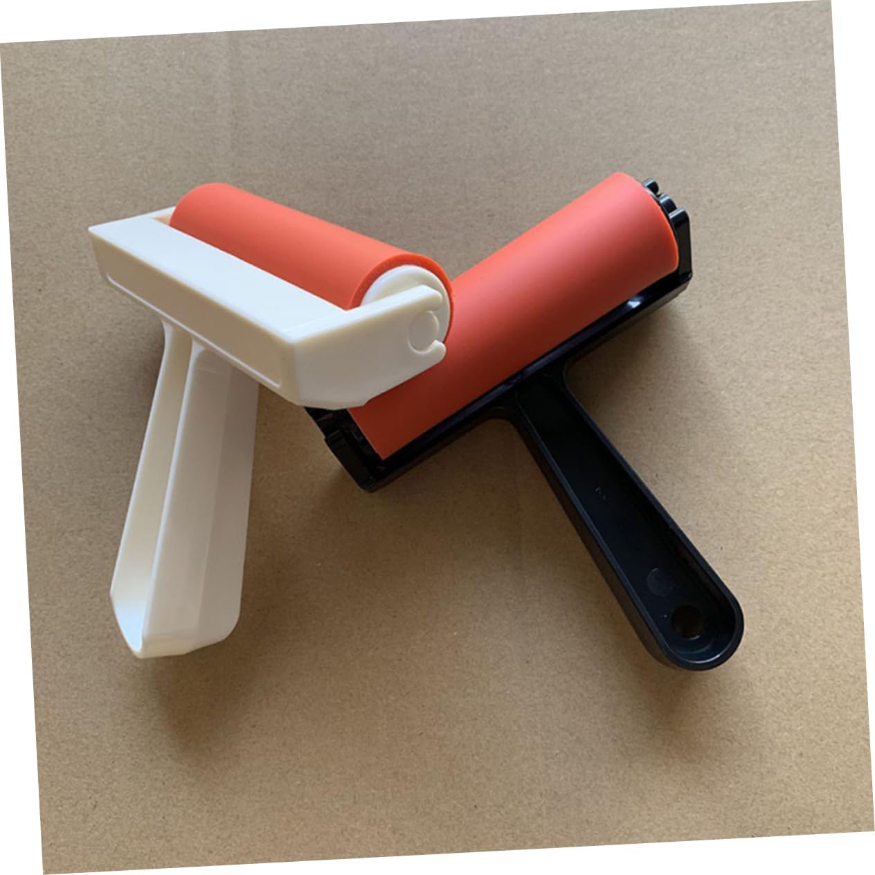 KONTONTY 2pcs Plastic Printmaking Rollers Ink Rollers for Stamping Art Tools for Craft Projects Comfortable to Hold for Linoleum and Block Printing