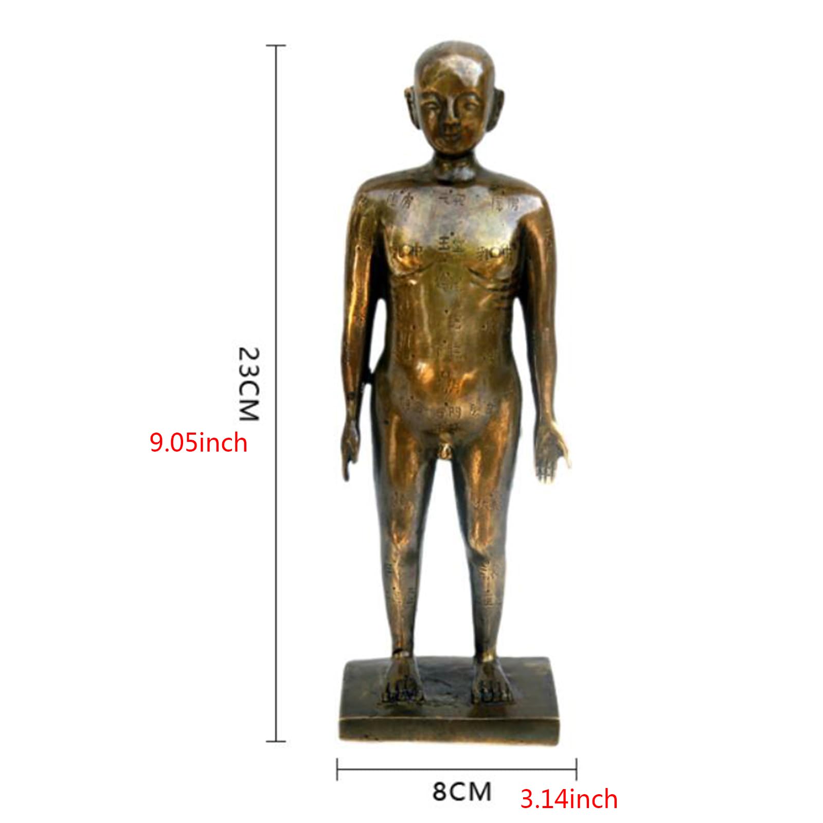 Menschliche Akupunktur Modell Reines Kupfer Alte Chinesische Medizin Akupunktur Bronze Männliche Ornamente Meridian Akupunktur Punkt Mannequin,Bronze,23cm