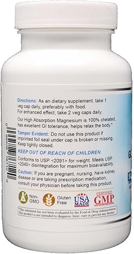 Miniatura 3 de Wonder Laboratories Magnesium Glycinate 500mg, 100% Chelated for Superior Absorption, Non-GMO, NO Gluten Dairy & Soy, Supports Muscle, Joint, and