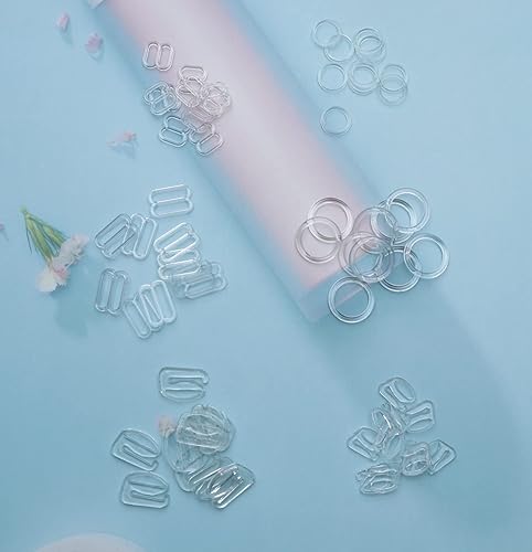 Miniatura 6 de Sowaka 60 ganchos para correa de brasier, de nailon, diferentes estilos, varios tamaños, pequeños, para bikini, bikini, ajuste de clip, ganchos para