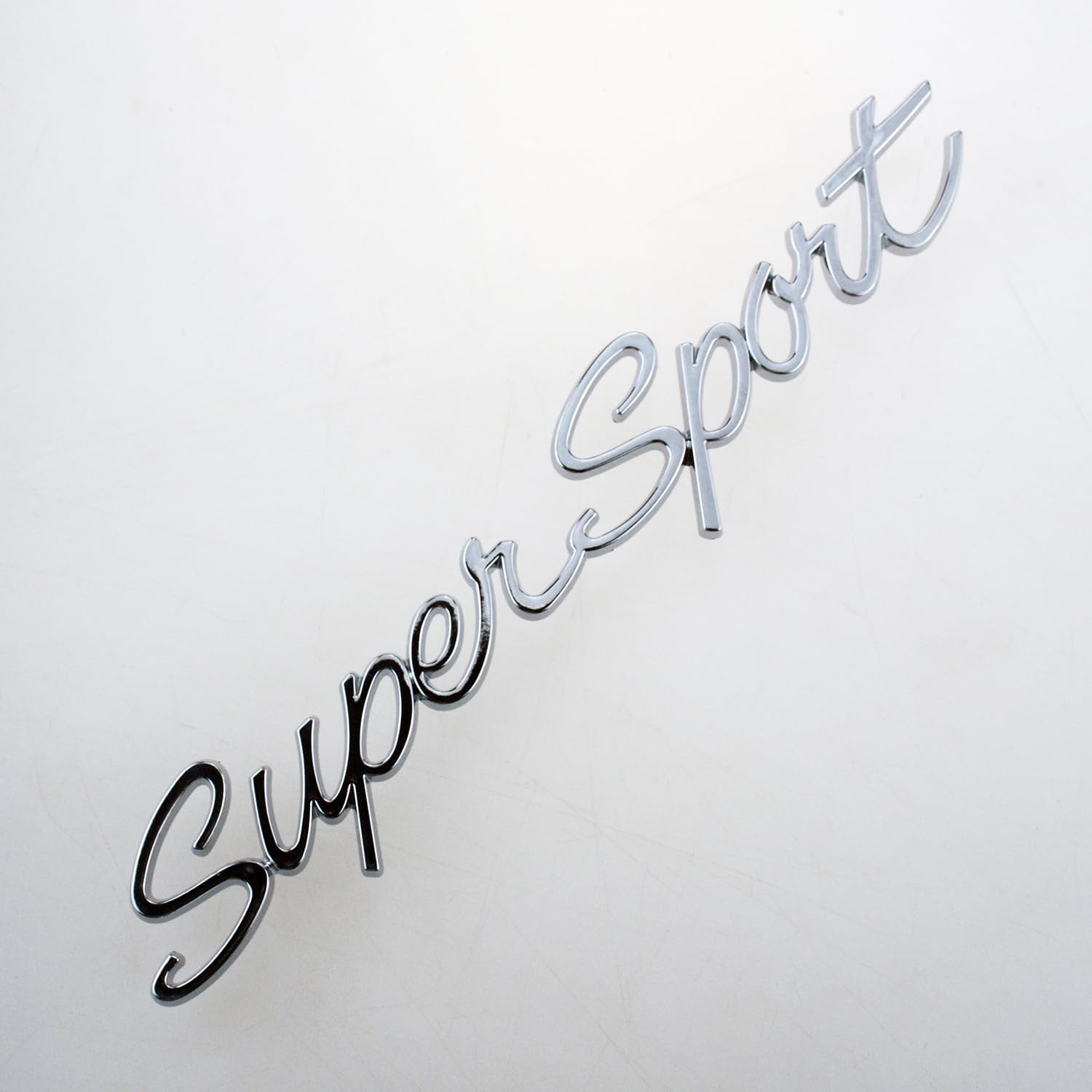 2Pc Super Sport Emblem Front 3D Badge Nameplate Letter Replacement for Super Sport 1965 1966 (Chrome)