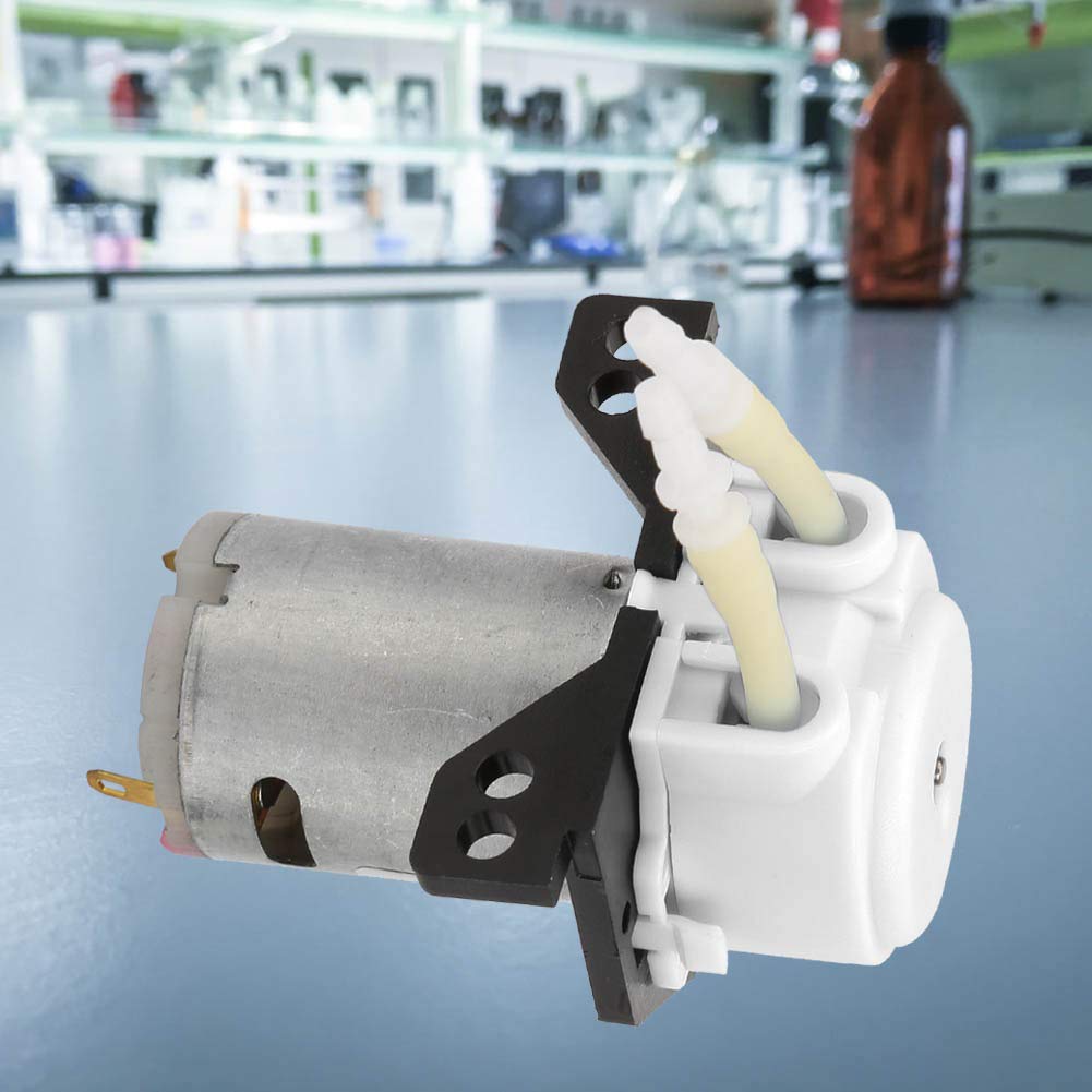 DC6V Micro Peristaltic Pump for Water and Liquid, 2 * 4MM Valveless and Sealess Laboratory Peristaltic Pump Silicone Tube Peristaltic Pump FLOWS Rate >35ML / Min (White)