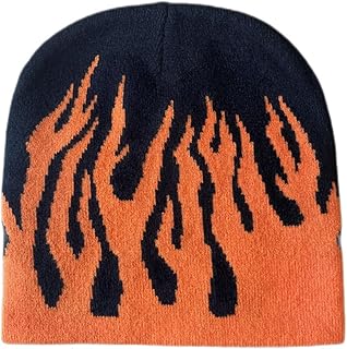 Flame Beanie Fire Skullies Flame Ski Hat Knit Punk Skull Cap