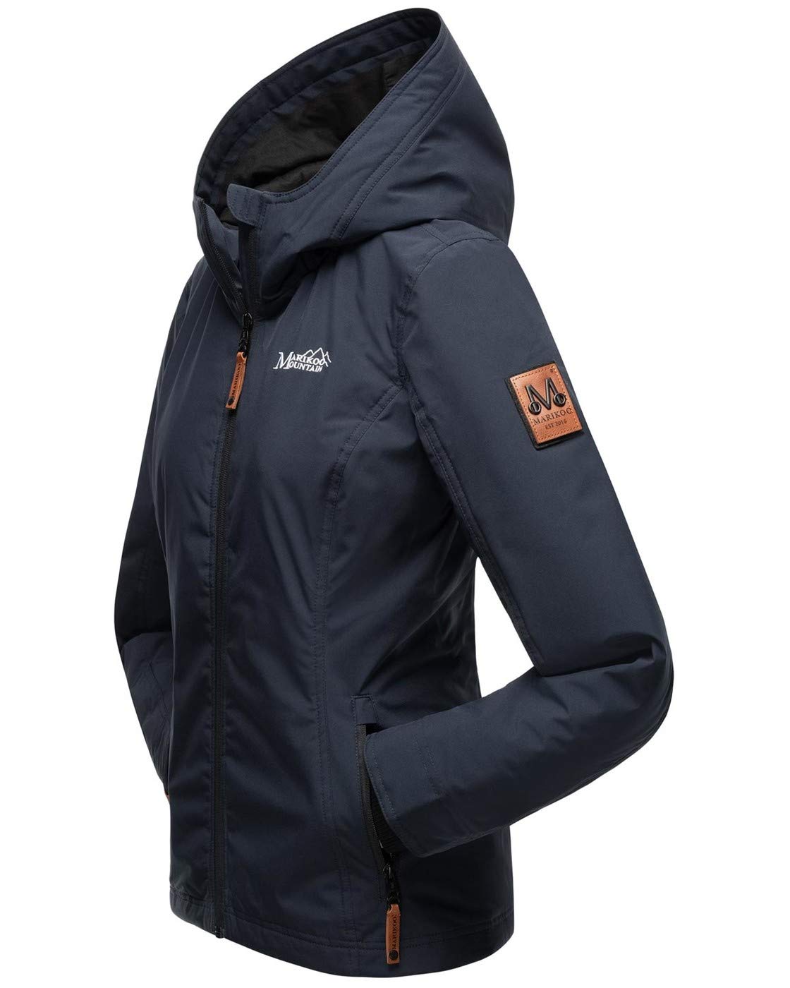MARIKOO B862 Veste de mi-saison pour femme, légèrement doublée, à capuche