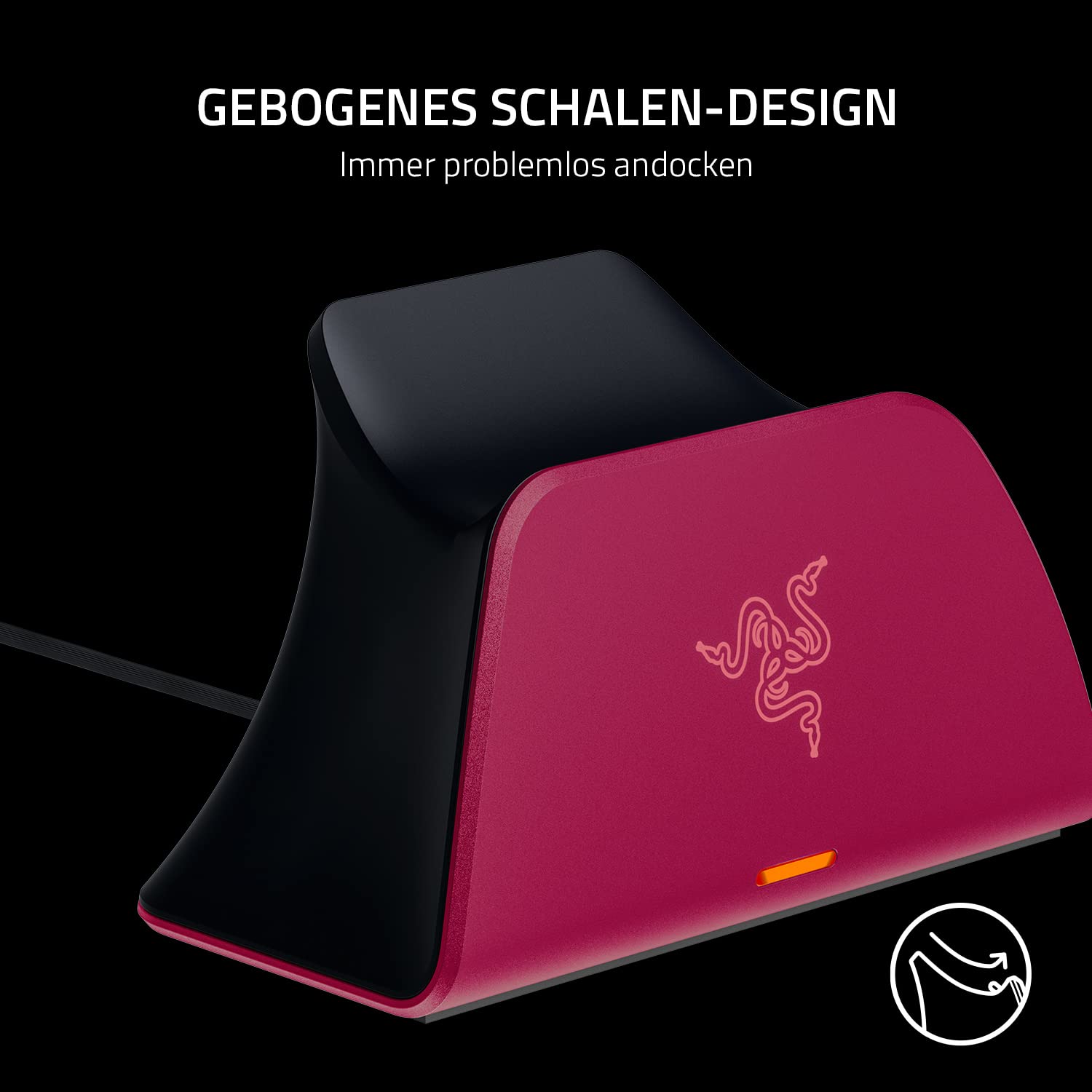 Razer Schnellladestation - Schnellladestation für PS5 Wireless-Controller (Schnellladung , Gebogenes Schalen-Design Einhändige Bedienung, Aufladen per USB) Weiß