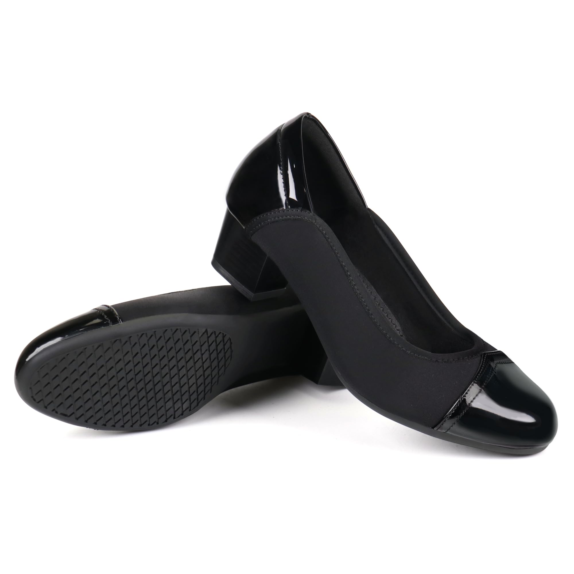 Ortho+rest Damen Hallux Valgus Pumps mit Niedrigem Absatz Orthopädische Schuhe Orthopädische Slip-On-Loafer(36,Schwarz)