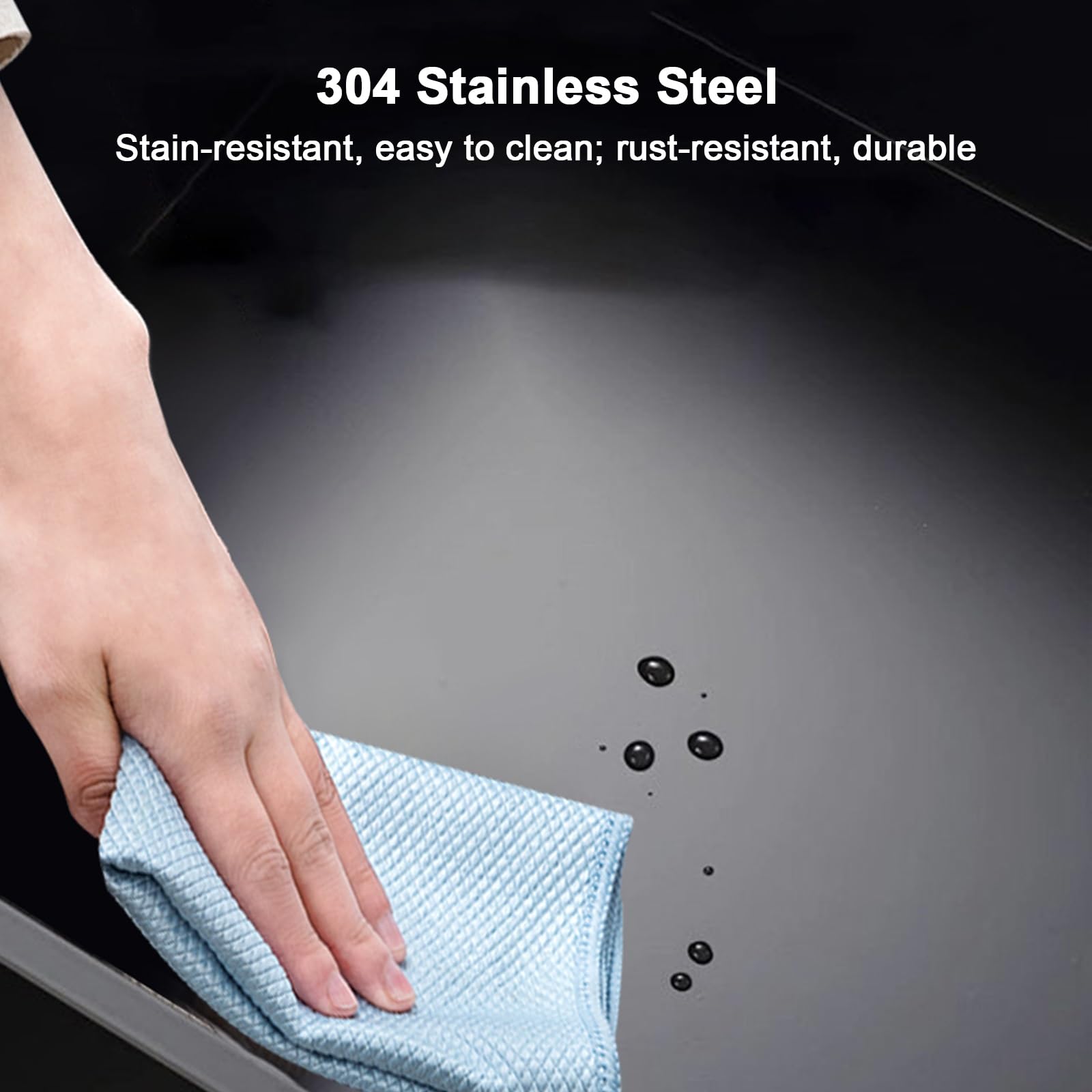 Dispenser Salviette Bagno da Incasso, Mensola da Muro a Due Livelli, Dispenser Carta Mani, Acciaio Inossidabile 304, per Camera da Letto, Ufficio, Cucina(Black)