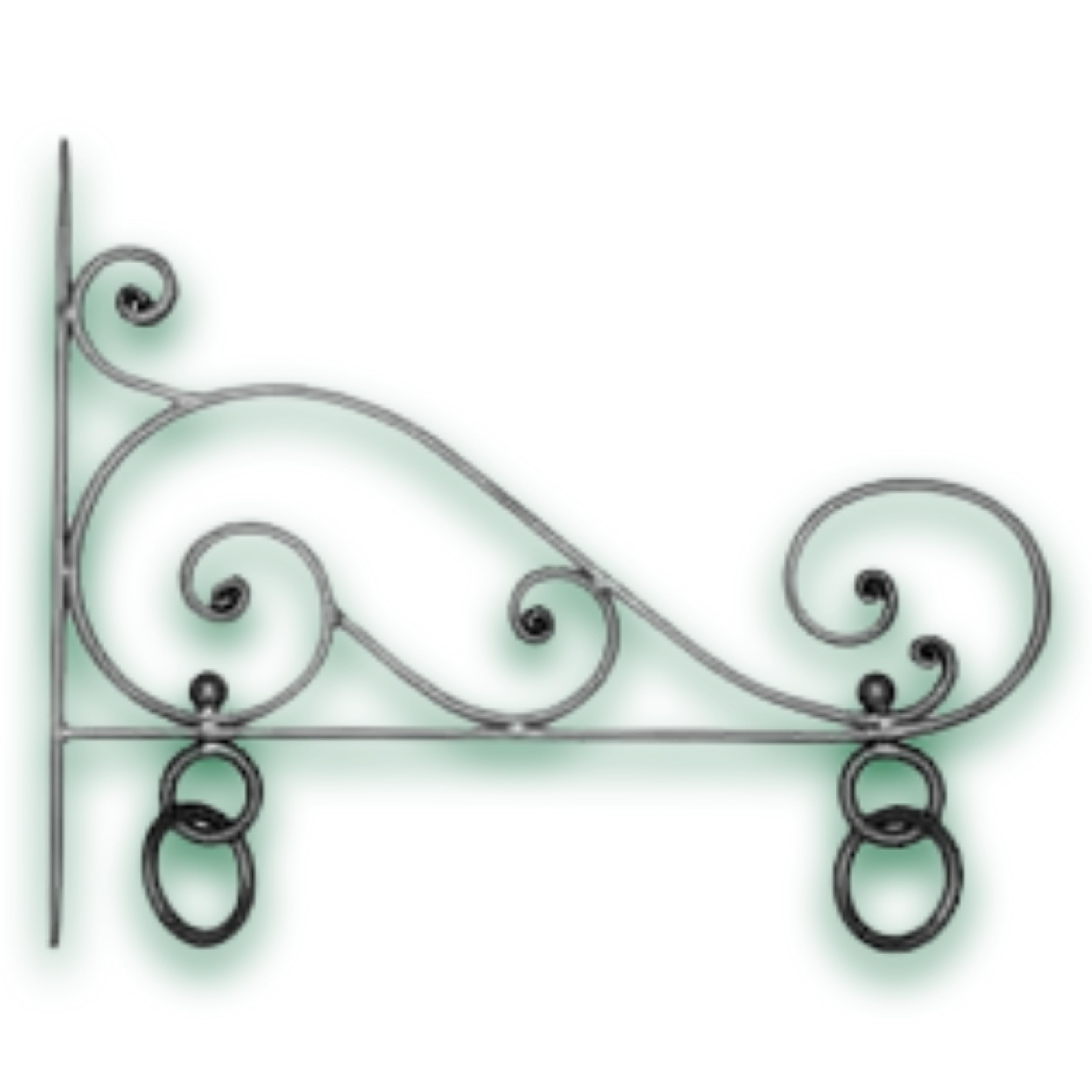 Déco fer Forgé- PORTE ENSEIGNE en Fer Forgé -ACIER DECORATION Durable efficacité Pieces -H 485 x 600 mm En Fer Plat de 20/6 mm -Support Mural Usage Interieur Exterieur Satisfaction Garantie Robuste