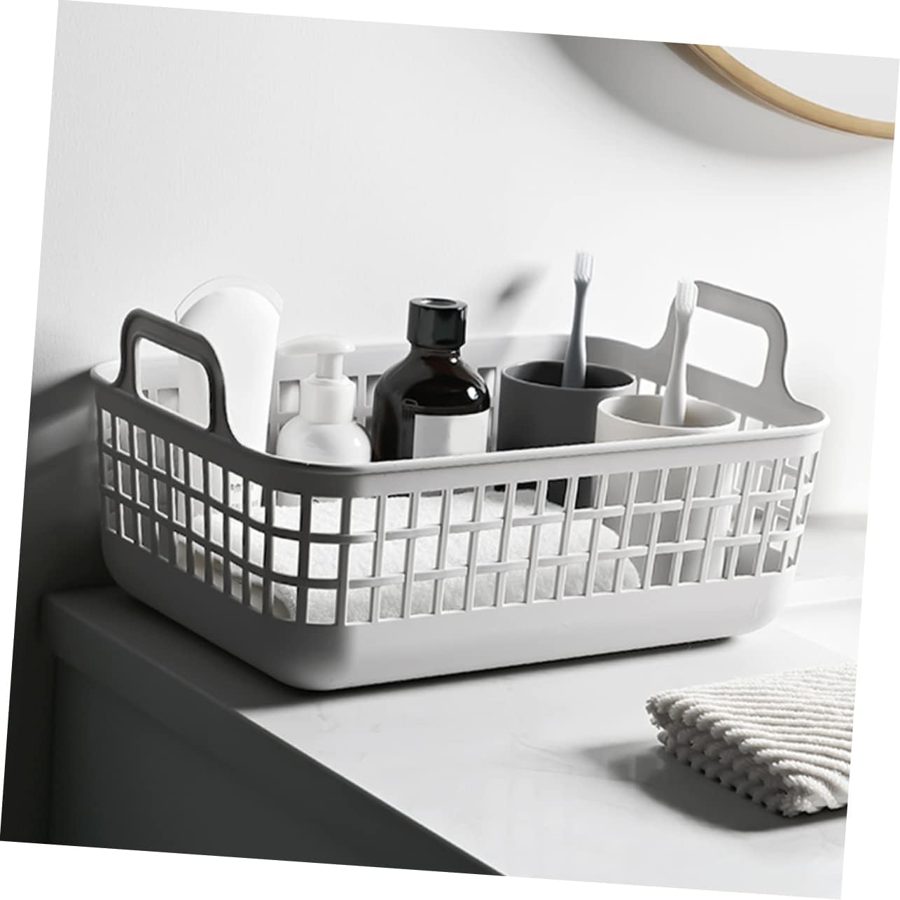 Plastic Laundry Hamper with Lid and Handles Capacity Basket for Clothes and Sundries Storage Thick Odorless Material Multi Functional Household Organizer for Bathroom and Bedroom