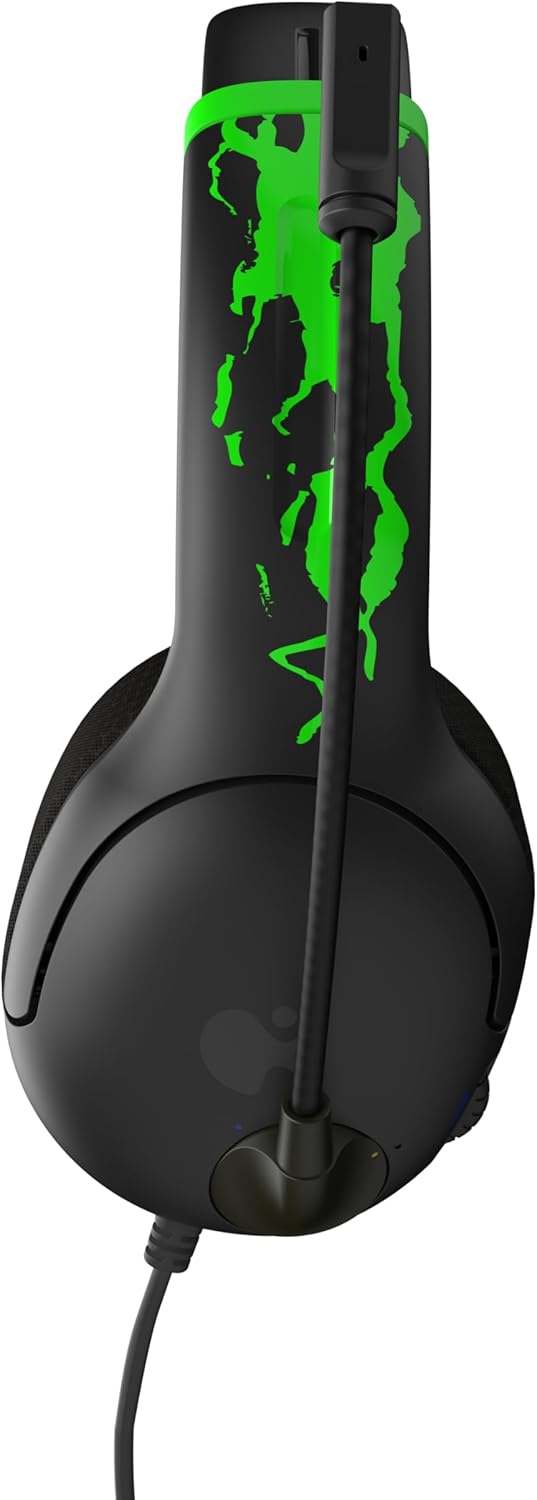 PDP AIRLITE GLOW Wired Headset, showing microphone in upright (muted) position