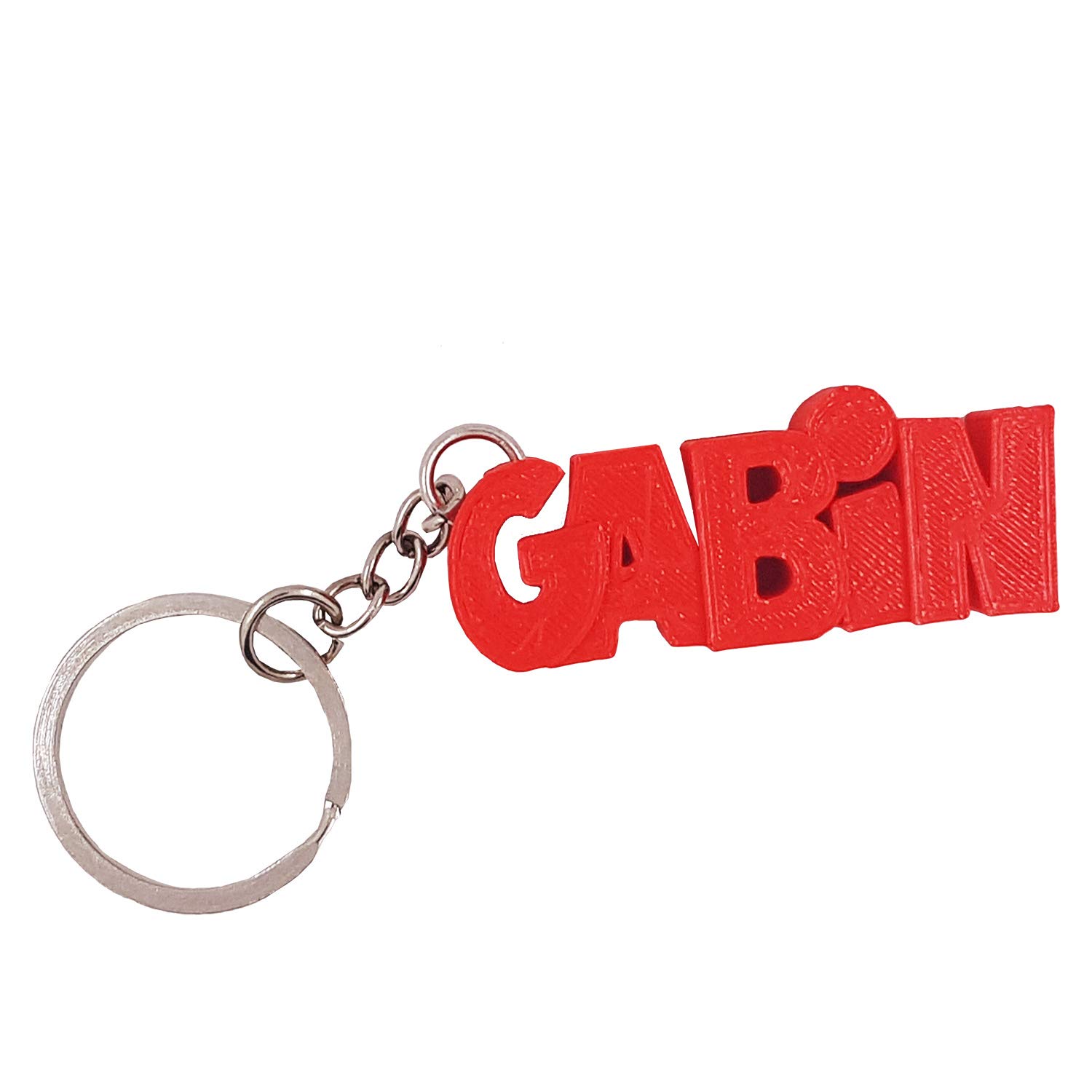 Personalised 3D Keyring - 3D Name or Text on Keychain – Gift idea (Red)