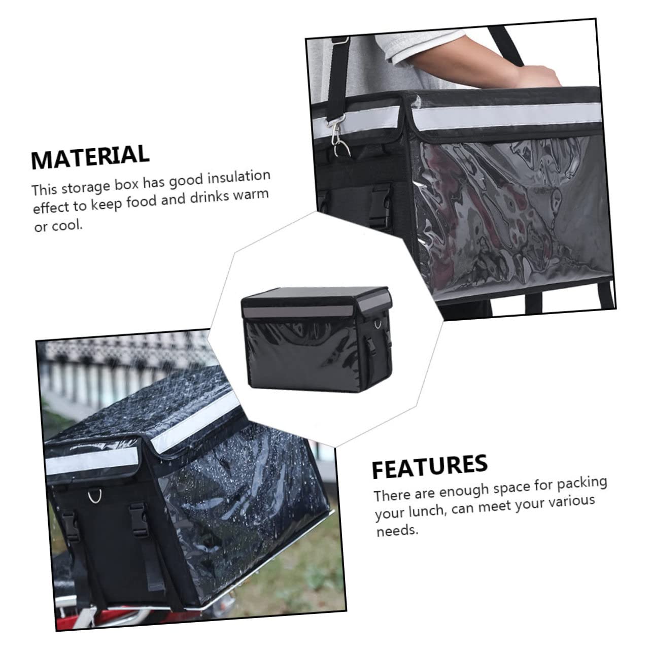 Isolierte Lebensmittelbox 32l aus Oxfordgewebe mit Aluminiumfolie und Eisen