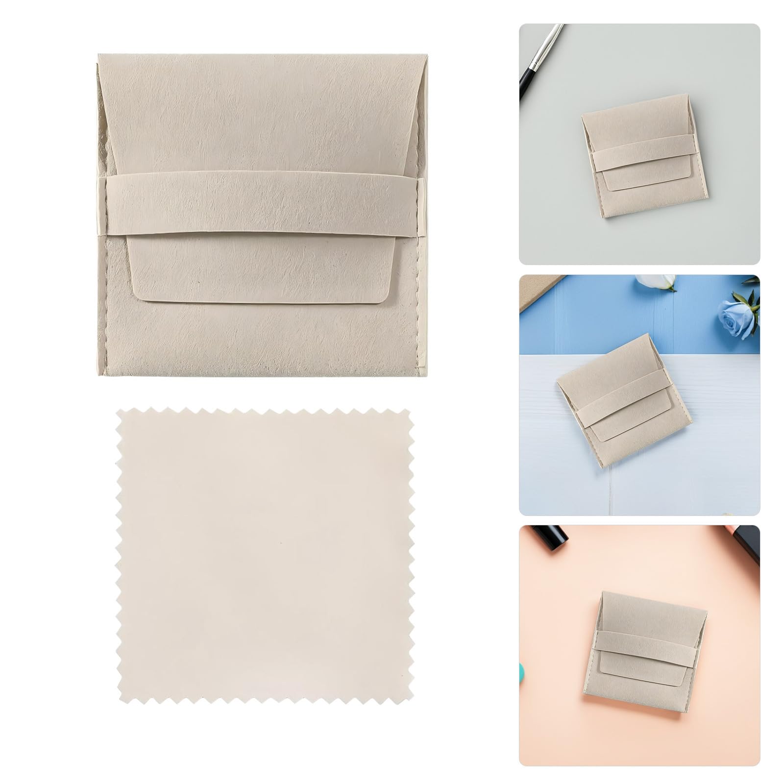 120 Estuches de Microfibra para Joyas con Banda Fija, Estilo, Doble Forro de Vellón, Bolsa Pequeña para Collares y Anillos en Uso Diario