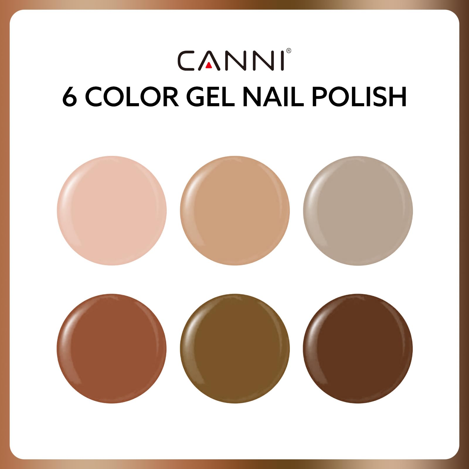 Juego de 6 esmaltes de uñas de gel de 0.3 fl oz sin hema, marrón nude, color marrón oscuro, colores otoñales, kit de esmalte de gel para bricolaje en casa, salón de belleza, regalos de Navidad y 2