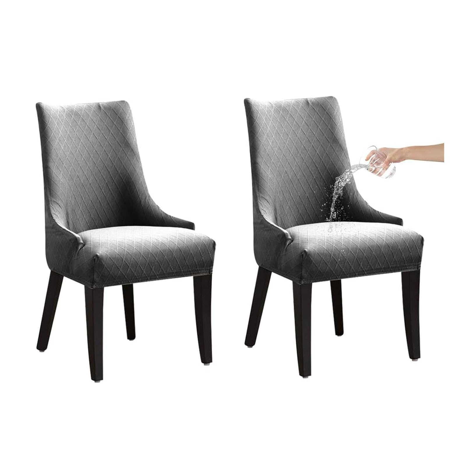 Fundas para sillón orejero impermeables gris oscuro pack de 2 unidades