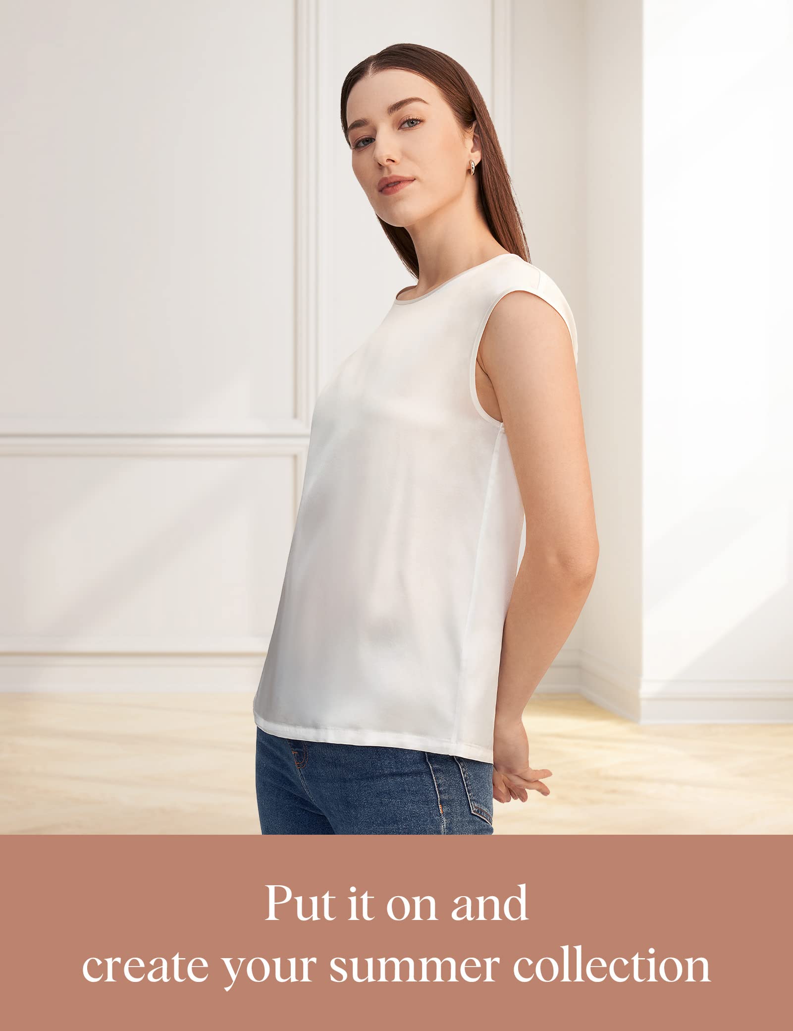 LilySilk Seide Tunika T-Shirt Damenhemd Seidenhemd Bluse Damen Kurzarm Rundkragen Verpackung MEHRWEG