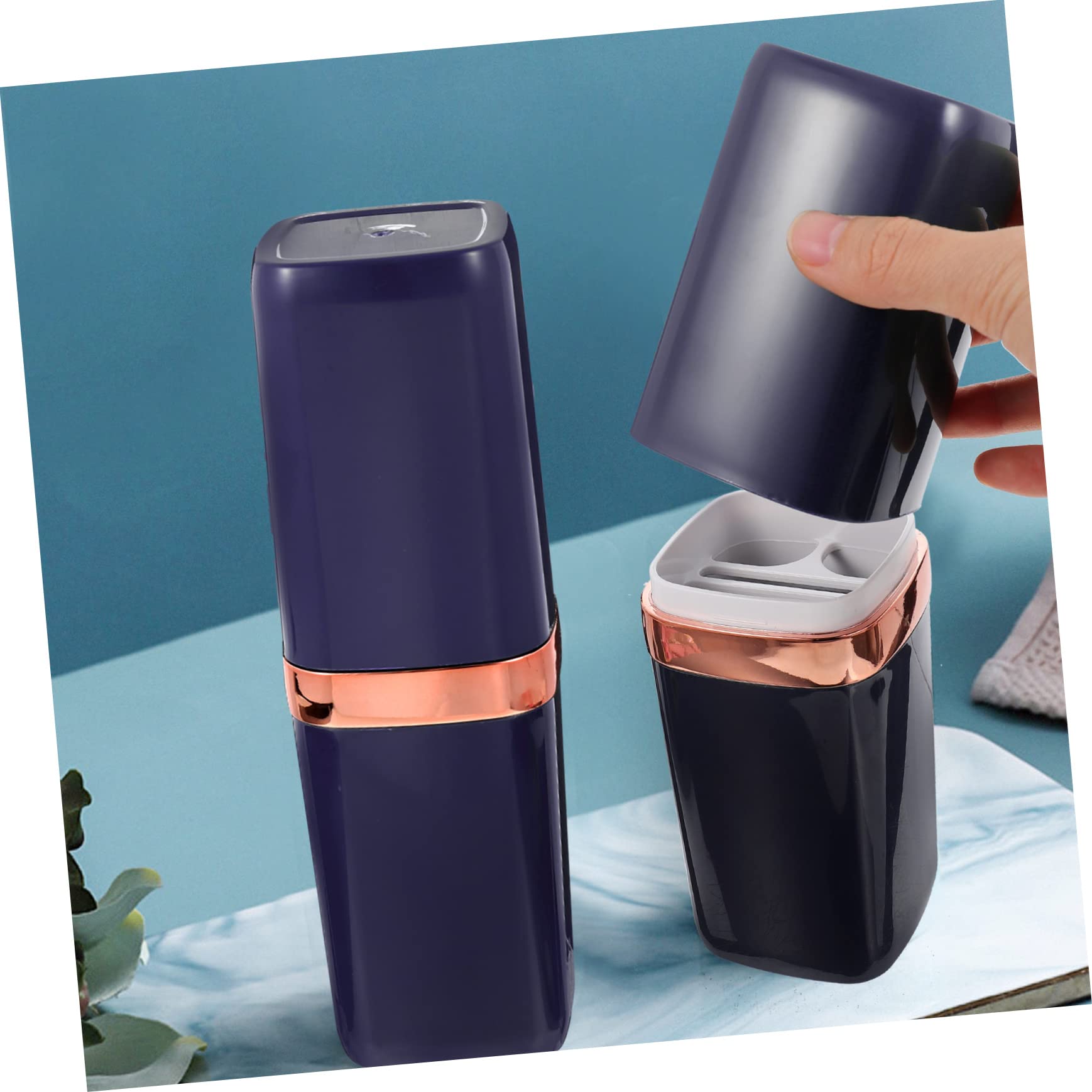 Portaspazzolino da viaggio, 4 pezzi, contenitore per spazzolino da denti, accessorio per hotel, porta spazzolino da denti, portaspazzolino da viaggio, tazza da bagno portatile in ABS