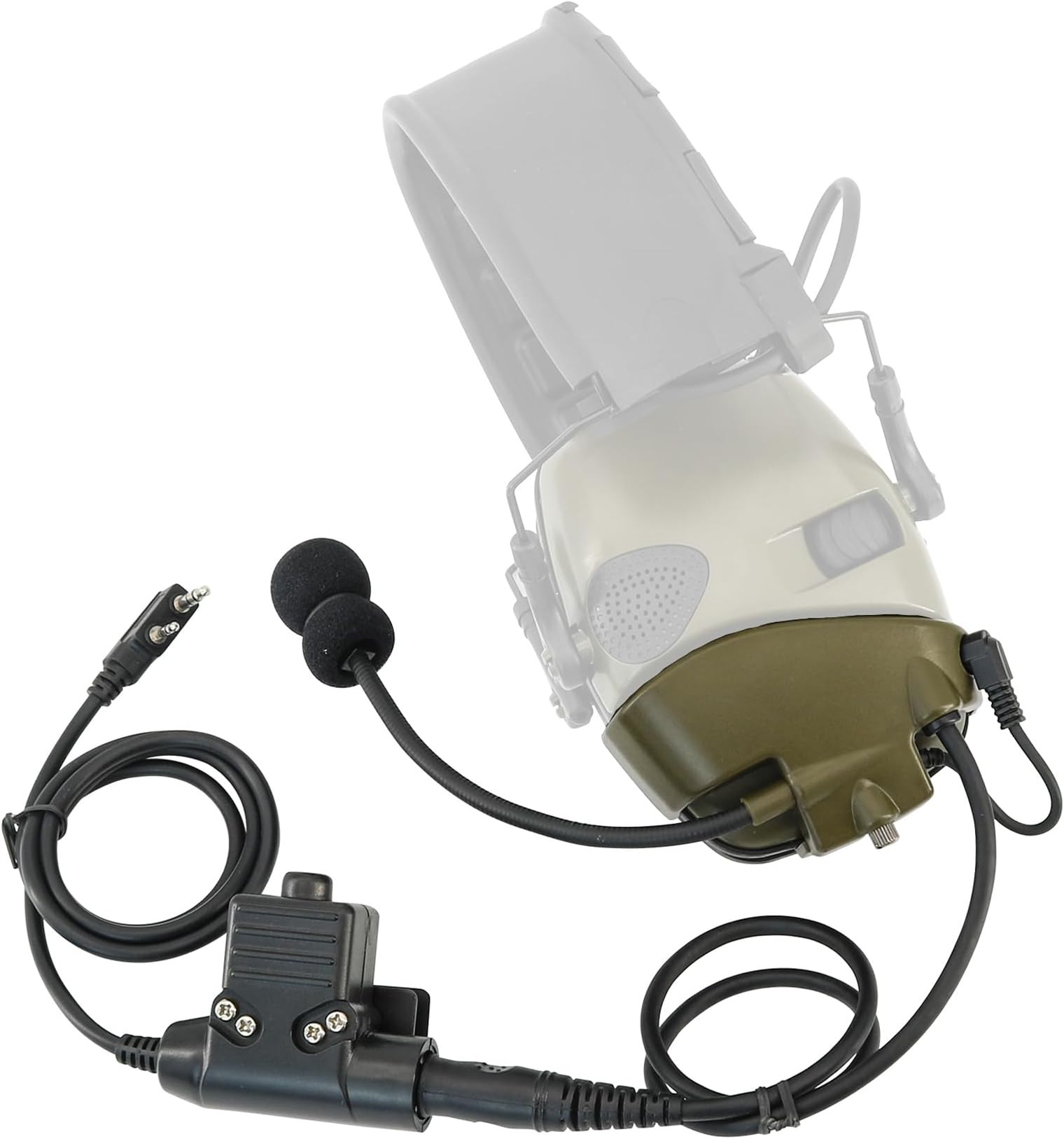 Microphone&U94PTT for Howard Leight Impact Sports Noise Cancelling Headphones,Hunting(Army Green)