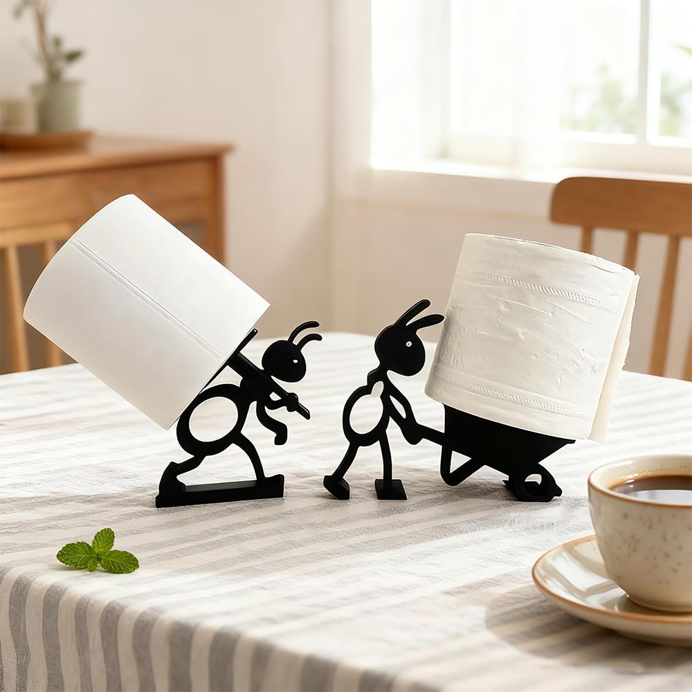 Ant Toilet Roll Holder, NAVESO 2 Pack Novelty Roilet Roll Holder Free Standing, Tissue Storage Bathroom Napkin Dispenser for Home Decor