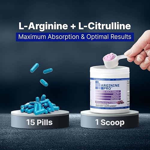 Miniatura 5 de L-arginine Pro Suplemento de L-arginina - 5500 mg de L-arginina Plus 1100 mg de L-citrulina