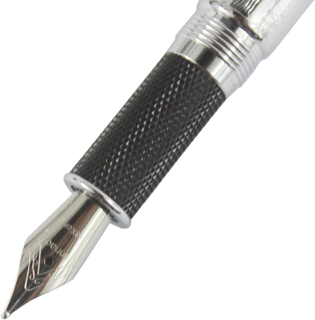 Gullor Luxury Exquisite Jinhao 601 Pure Silver Fountain Pen - Image 4