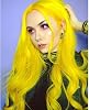 Lemon Yellow Lace Front Wig Synthetic Long Yellow Natural Wavy Free Part Wig Synthetic Heat Resistant Fiber Cosplay Party Makeup Wigs for Women 24 Inch